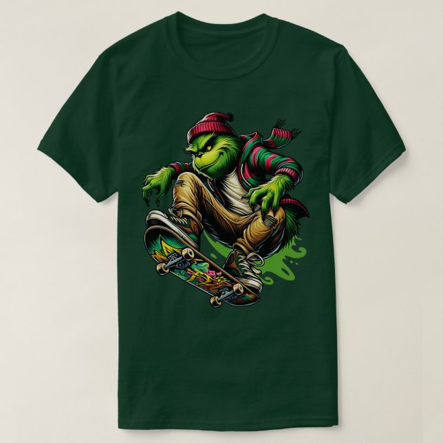 Camiseta Diseño Grinch sk8 (Diseño del anverso)