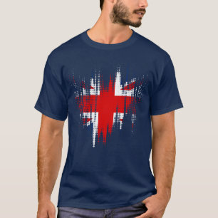 Camiseta Diseño Grunge Bandera Británica Hombre Navy