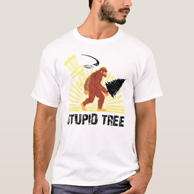 Camiseta Diseño Guay de Big Foed Stupid Tree Disc Golf para (Anverso)