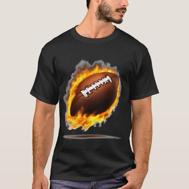 Camiseta Diseño Guay de Fútbol americano en llamas (Anverso)