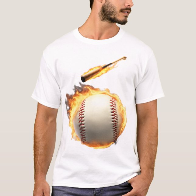 Camiseta Diseño Guay de la bola de béisbol que golpea a la  (Anverso)