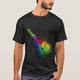 Camiseta Diseño Guitar Colorful Splatter