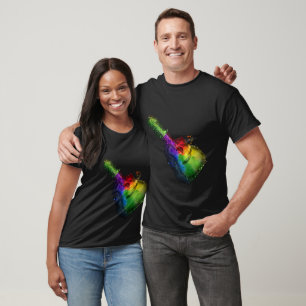 Camiseta Diseño Guitar Colorful Splatter