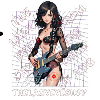 Camiseta Diseño guitarista femenino
