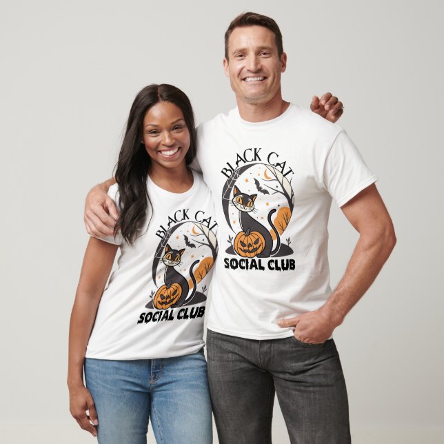 Camiseta Diseño Halloween del Club Social de Gatos Negros (Unisexo)