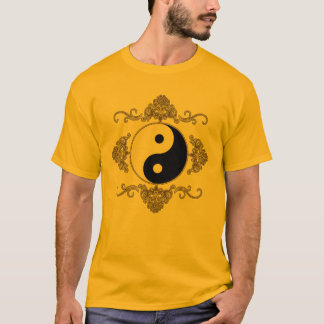 Camiseta Diseño hermoso de Yin Yang en negro y oro