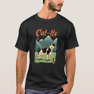 Camiseta Diseño Híbrido de Gato Vaca Divertido
