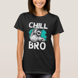 Camiseta Diseño Hipster Con Perezoso Para Hombre Chill Bro