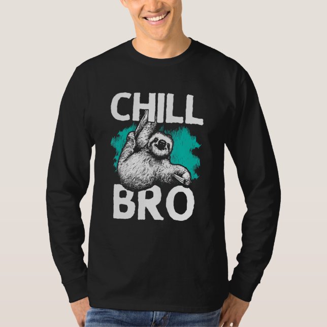 Camiseta Diseño Hipster Con Slots Para Hombres Chill Bro (Anverso)