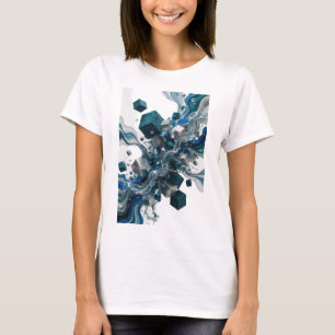 Camiseta Diseño icónico de arte abstracto plateado