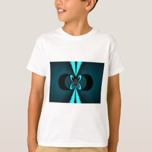 Camiseta Diseño impactante de vectores cian y negro de cort