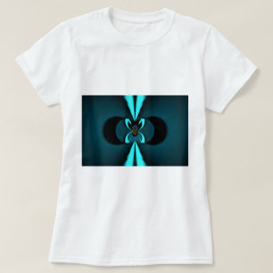 Camiseta Diseño impactante de vectores cian y negro de cort