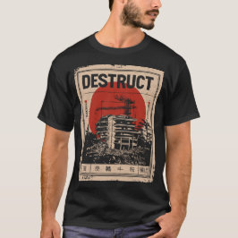 Camiseta Diseño industrial de deterioro de la demolición ur