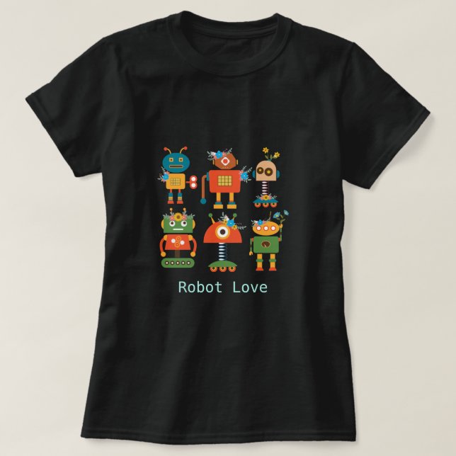 Camiseta Diseño infantil de robot lindo (Diseño del anverso)