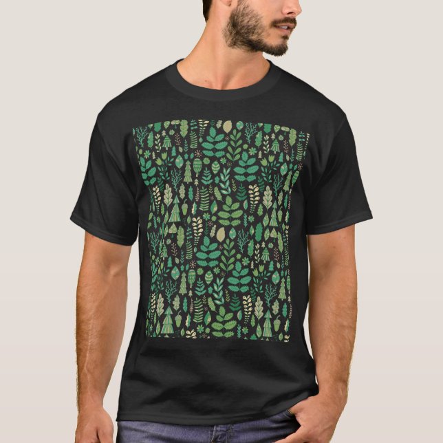 Camiseta Diseño inmaculado con flores de bosque (Anverso)