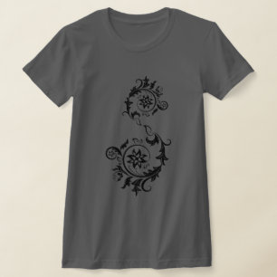 Camiseta Diseño Intrincado de Flor de Mandala con Remolino 