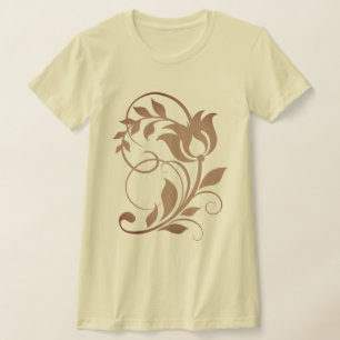 Camiseta Diseño Intrincado de Flor de Tulipán Botánico Orna