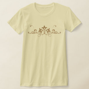 Camiseta Diseño Intrincado Ornado Simétrico de Floral en Es