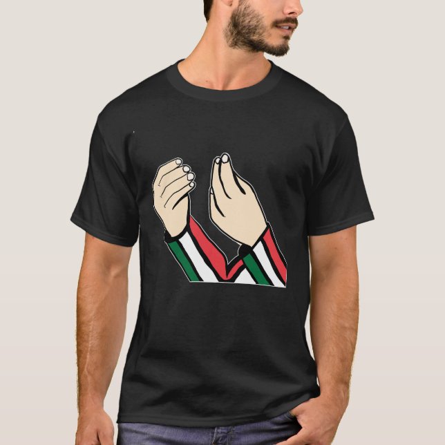 Camiseta Diseño italiano de gesto con bandera italiana (Anverso)