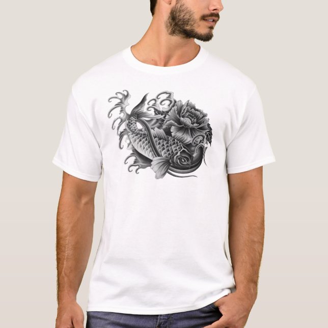Camiseta Diseño japonés realmente fresco de los pescados (Anverso)