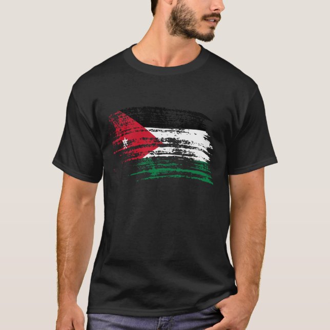Camiseta Diseño jordano fresco de la bandera (Anverso)