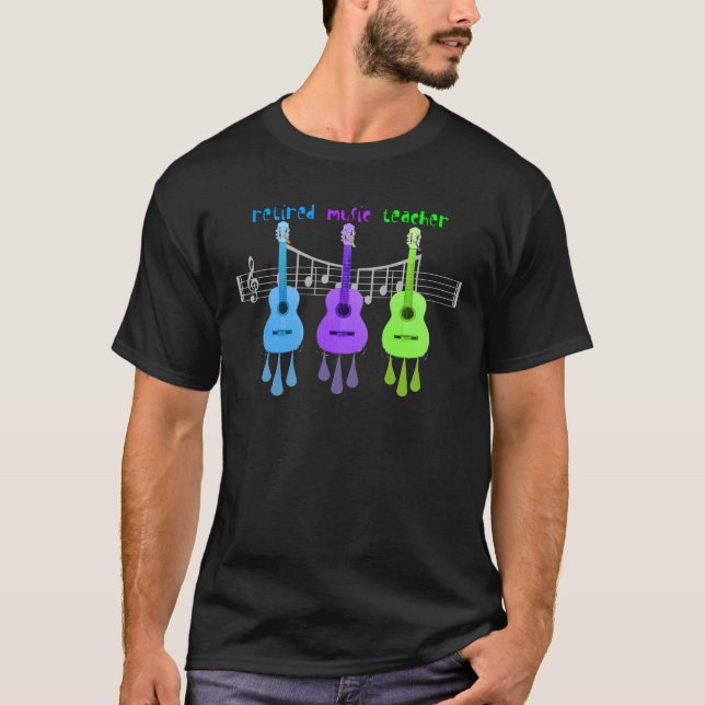Camiseta Diseño jubilado de las guitarras del profesor de (Anverso)
