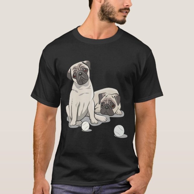 Camiseta Diseño Juguetón de Pug (Anverso)