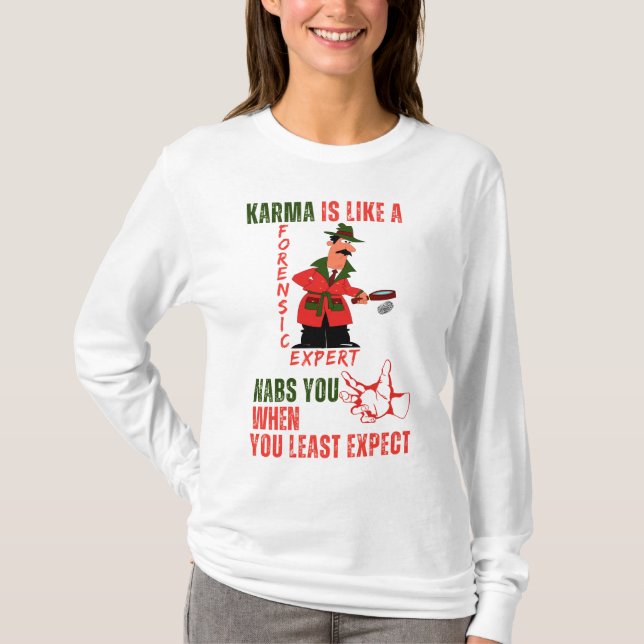Camiseta Diseño "Karma" - de Maaya Prints, Women's White (Anverso)