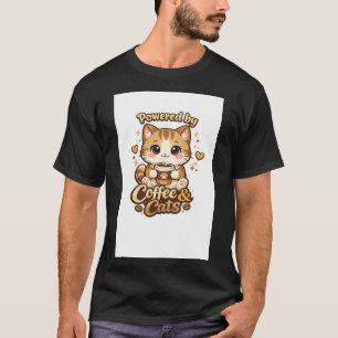 Camiseta Diseño Kawaii Amante de Café de Gato Adorable - Po