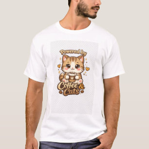 Camiseta Diseño Kawaii Amante de Café de Gato Adorable - Po