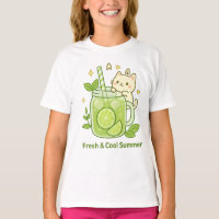 Diseño Kawaii de Jugo de Lime Fresco y Gato Cuto
