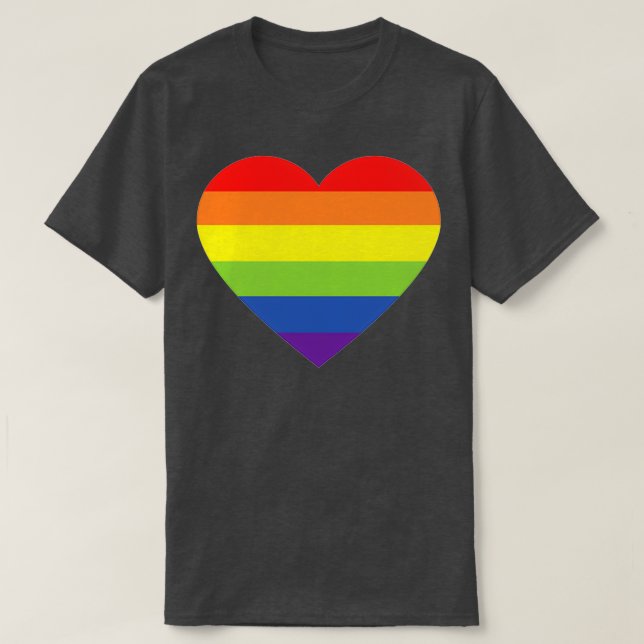 Camiseta Diseño LGBTQ de Rainbow Heart (Diseño del anverso)