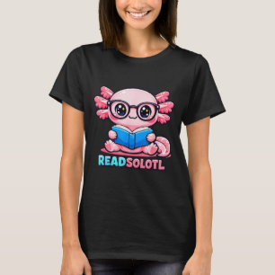 Camiseta Diseño lindo de ajolote leyendo para todas las eda