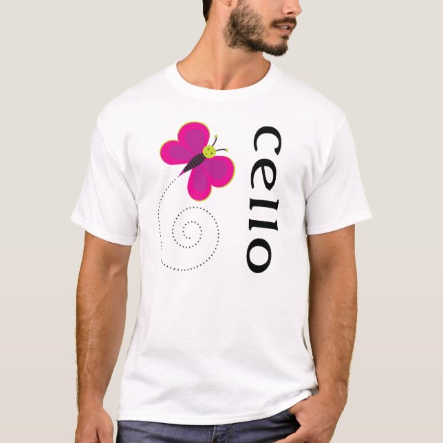 Camiseta Diseño lindo de la música de la mariposa del (Anverso)