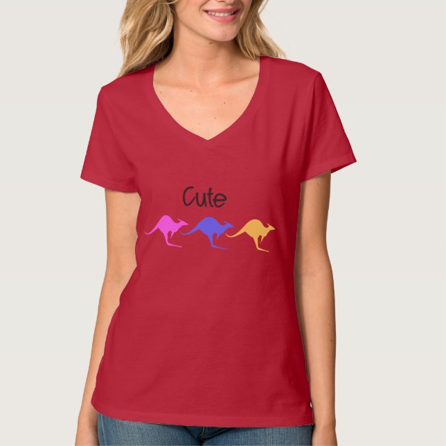 Camiseta Diseño lindo del canguro (Anverso)