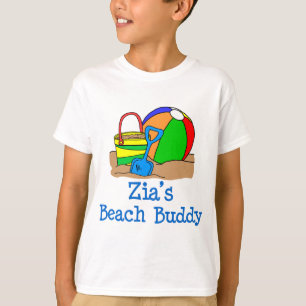 Camiseta Diseño lindo del compinche de la playa de Zia