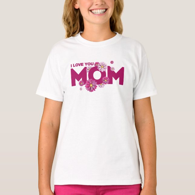 Camiseta Diseño lindo que amo a mamá Mensajes de texto para (Anverso)