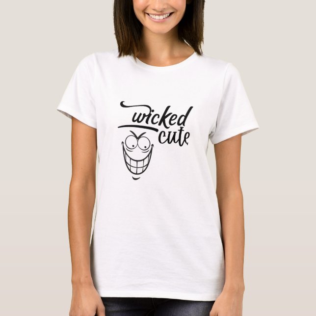 Camiseta diseño lindo y malvado (Anverso)
