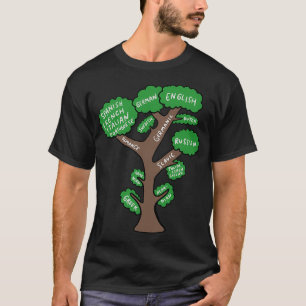 Camiseta Diseño lingüístico lingüístico del árbol del lengu