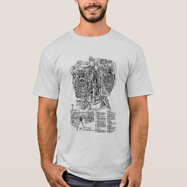 Camiseta Diseño líquido del motor espacial (Anverso)
