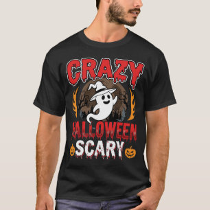 Camiseta Diseño Loco de Halloween Fantasma y Calabaza de Te