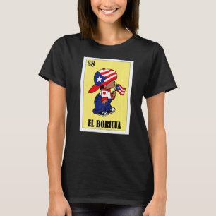 Camiseta Diseño lotería puertorriqueña Bingo mexicano El Bo