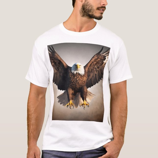 Camiseta Diseño majestuoso de águila voladora - audaz y pot (Anverso)
