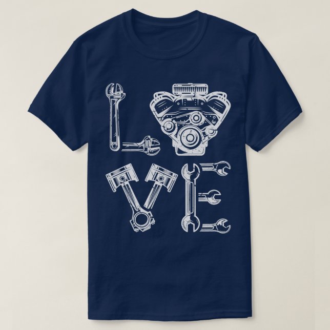 Camiseta Diseño mecánico de amor para Handyman (Diseño del anverso)