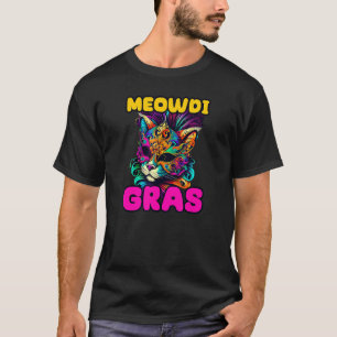 Camiseta Diseño Meowdi Gras Gato de Mardi Gras
