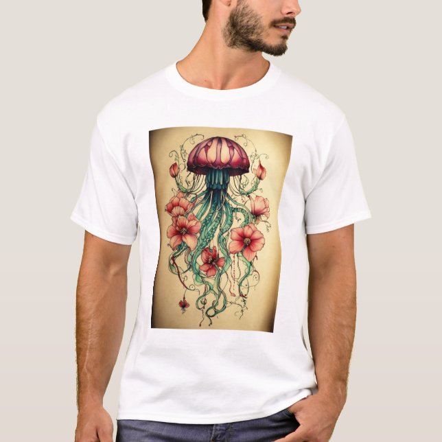 Camiseta "Diseño mesmerizador de medusas | Arte de inspirac (Anverso)