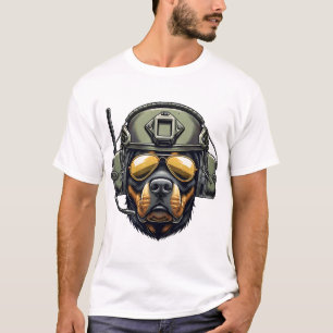 Camiseta Diseño Militar Rottweiler