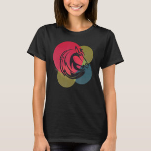 Camiseta Diseño Minimalista colorido de cabeza de caballo