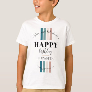 Camiseta Diseño Minimalista de cumpleaños en colores pastel