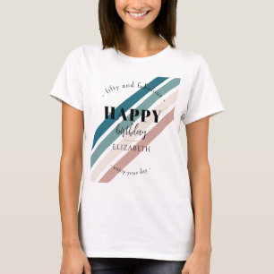 Camiseta Diseño Minimalista de cumpleaños en colores pastel